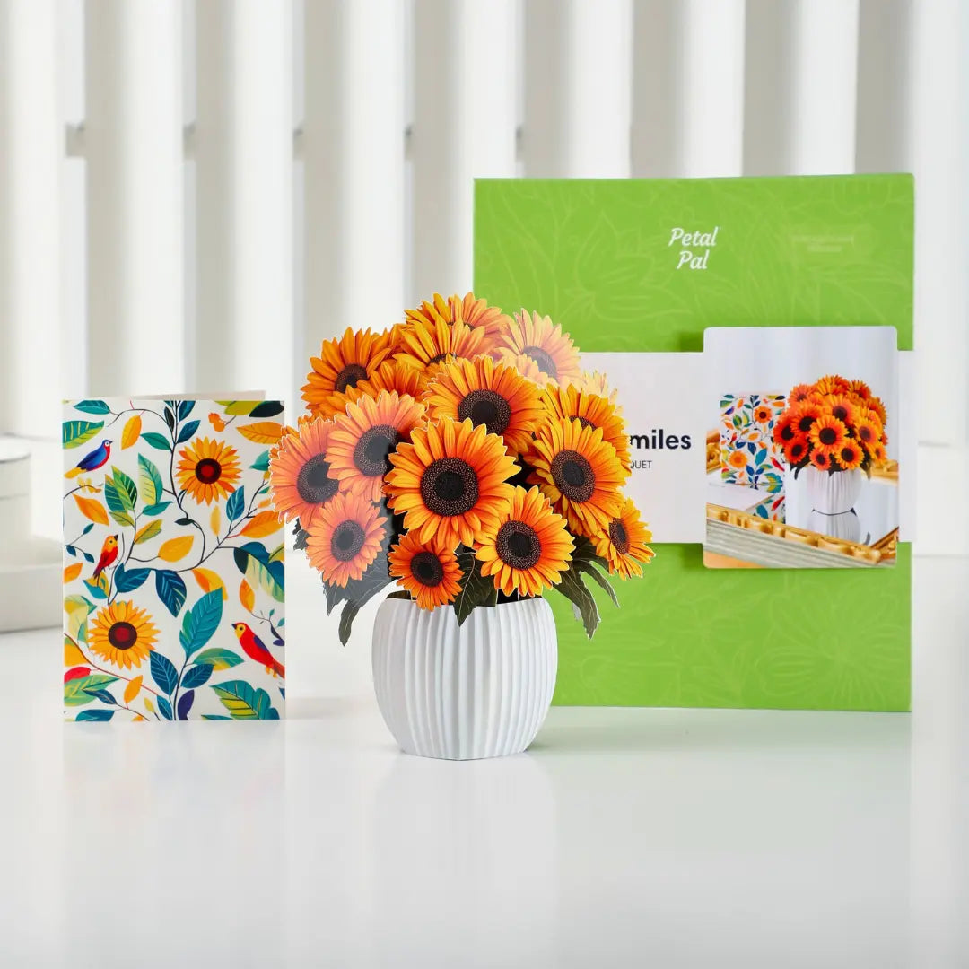 Mini-Sunflower-Smiles-small-paper-pop-up-bouquet-of-golden-sunflowers-—-PetalPal
